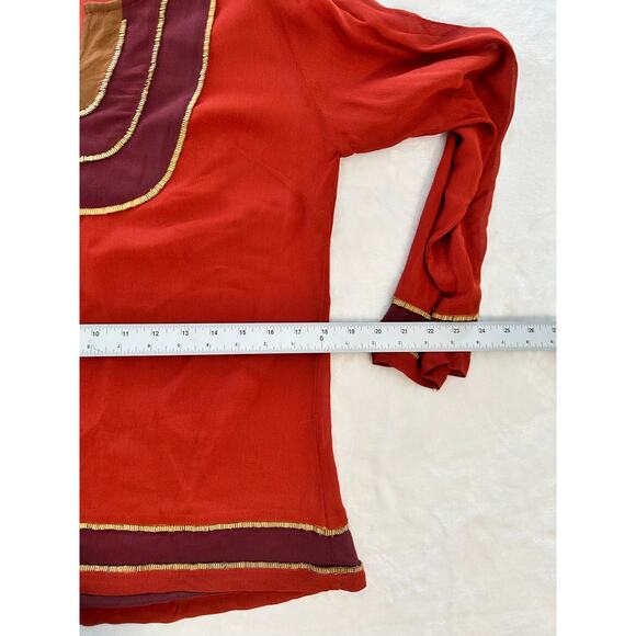 Lucky Brand Women's Beaded Tunic Orange Size Medium - Picture 8 of 10